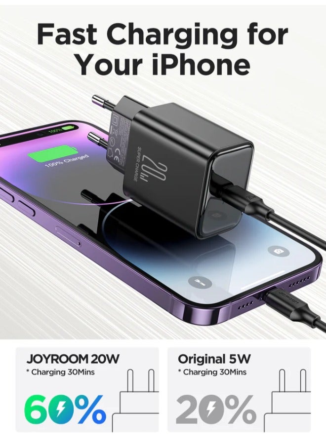 JOYROOM - JR-TCF06 Flash Series PD 20W Single-Port Charger Black - Image 1