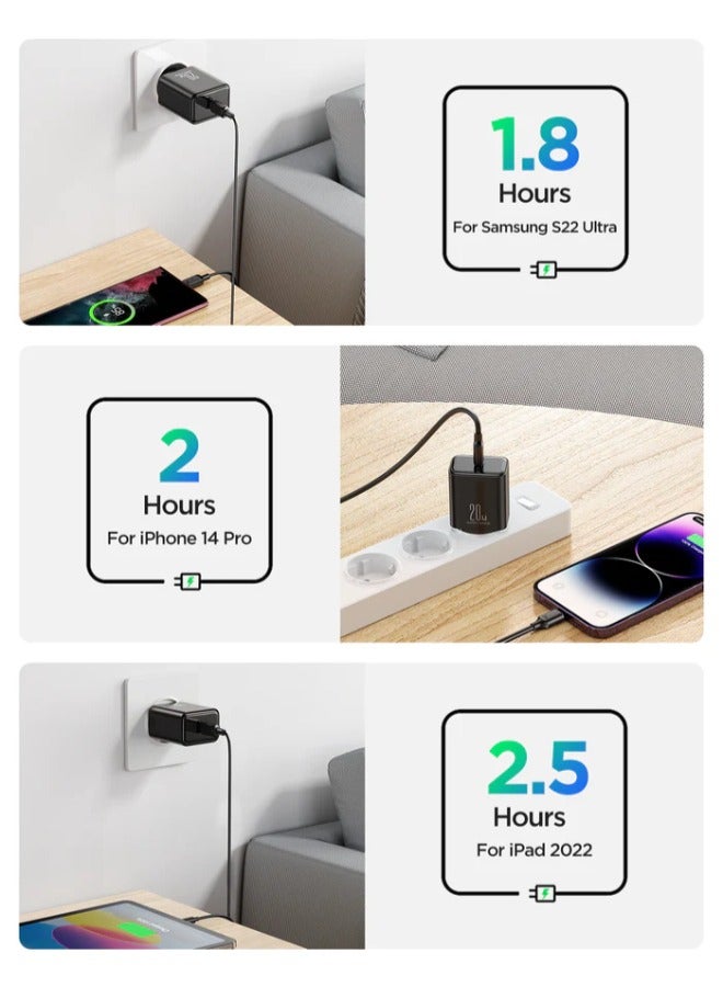 JOYROOM - JR-TCF06 Flash Series PD 20W Single-Port Charger Black - Image 1