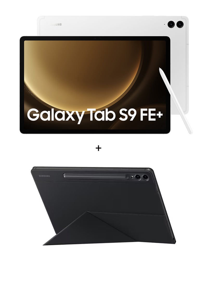 Samsung Galaxy Tab S9 FE Plus Silver 8GB RAM 128GB Wifi With Book Cover - Middle East Version - Image 1