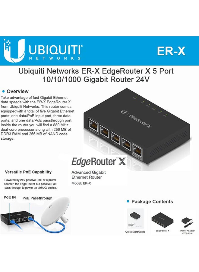 UBIQUITI Networks Networks Ethernet Networks Router (ER-X), dual band Black  - Image 2