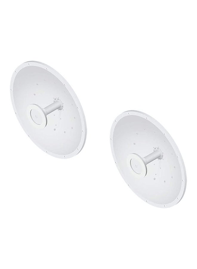UBIQUITI AF-5G30-S45 2-pack 5GHz airFiber Dish 30dBi Slant 45 pairs with AF-5X White  - Image 1