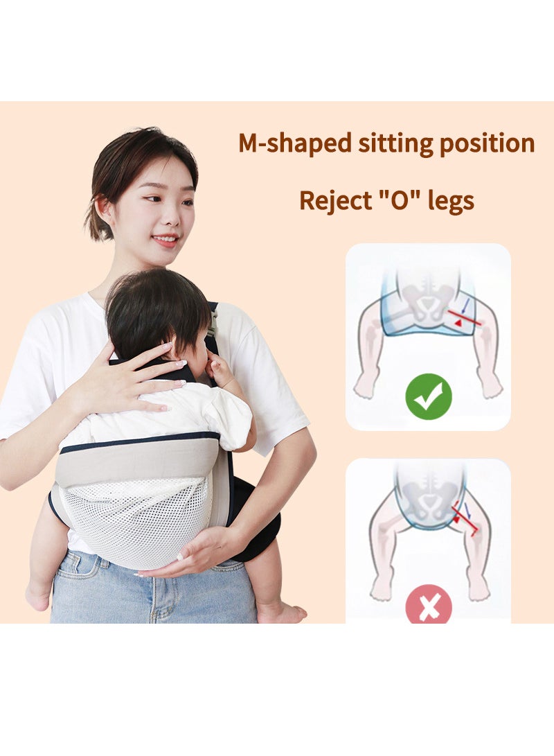 Kidle Newborn Baby Sling, Ice Silk, Sling, Carrying, Holding Baby Artifact Summer - Image 3