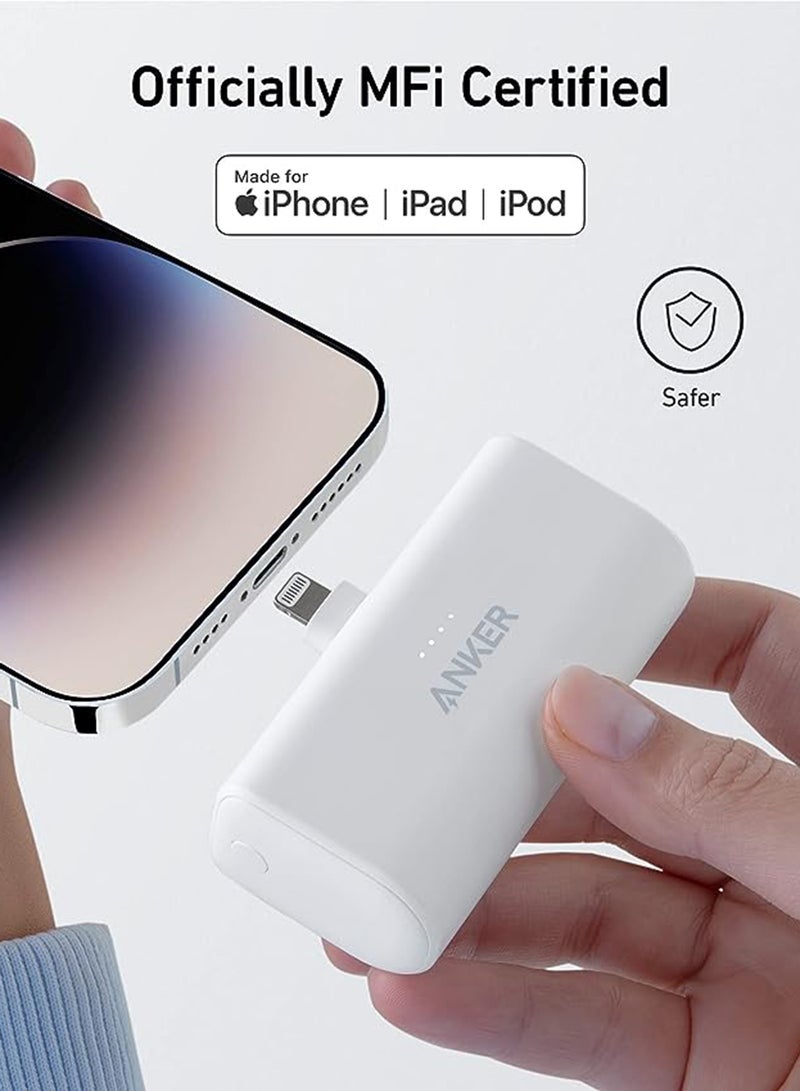 5000 mAh Anker Power Bank, 621 Power Bank with Built-In Lightning Connector, 5,000mAh MFi Certified 12W Portable Charger, Compatible with iPhone 14/14 Pro / 14 Plus / 14 Pro Max, iPhone 13 and 12 Series White - pnsku/N70013348V/45/_/1697095169/382fc699-da8b-42f3-8eba-e4245529c339