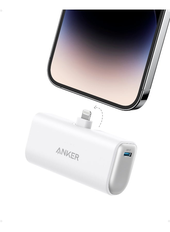 Anker 5000 mAh Power Bank, 621 Power Bank with Built-In Lightning Connector, 5,000mAh MFi Certified 12W Portable Charger, Compatible with iPhone 14/14 Pro/14 Plus /14 Pro Max, iPhone 13 and 12/11/X Series White  - Image 2