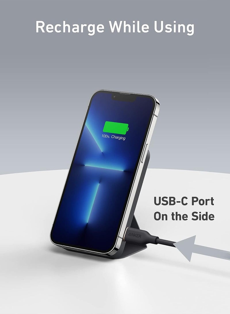 Anker - 5000 mAh Power Bank, 622 Magnetic Battery (MagGo), 5000mAh Foldable Magnetic Wireless Portable Charger and USB-C for iPhone 16/16 Plus/16 Pro/16 Pro Max, iPhone 15/14/13 Series Black - Image 1