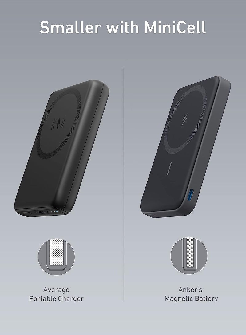 Anker - 5000 mAh Power Bank, 622 Magnetic Battery (MagGo), 5000mAh Foldable Magnetic Wireless Portable Charger and USB-C for iPhone 16/16 Plus/16 Pro/16 Pro Max, iPhone 15/14/13 Series Black - Image 1