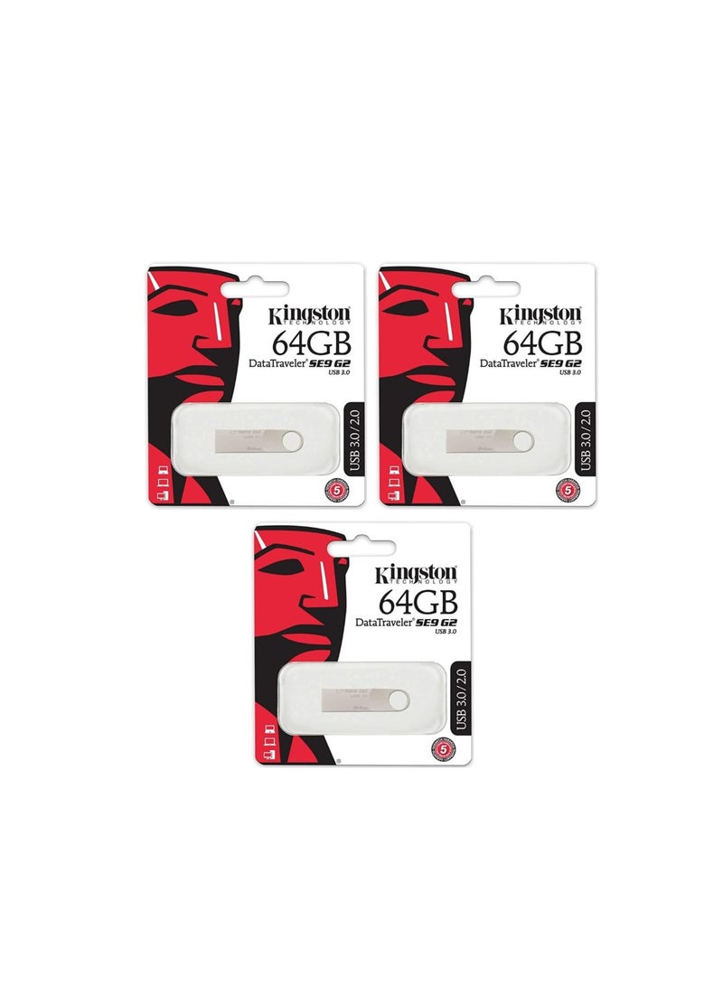 Kingston Kingston DataTraveler SE9 G2 USB 3.0  Bundle of 3 64 GB