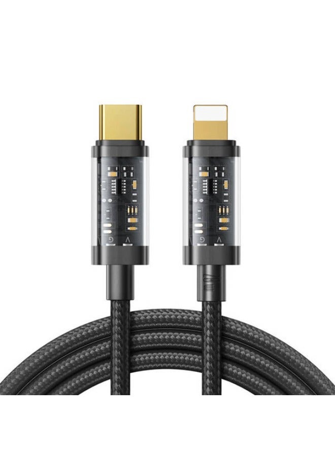 JOYROOM Joyroom S-CL020A12 Type-C to Lightning 20W Data Cable 1.2m- Black  - Image 1