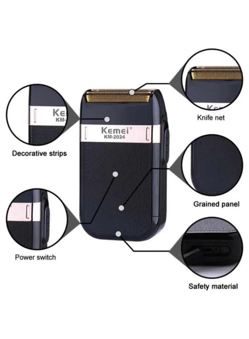 Kemei Electric Smoothing Shaver, KM-2024 Rechargeable Hair And Beard Trimmer (Saudi Version) - Image 4