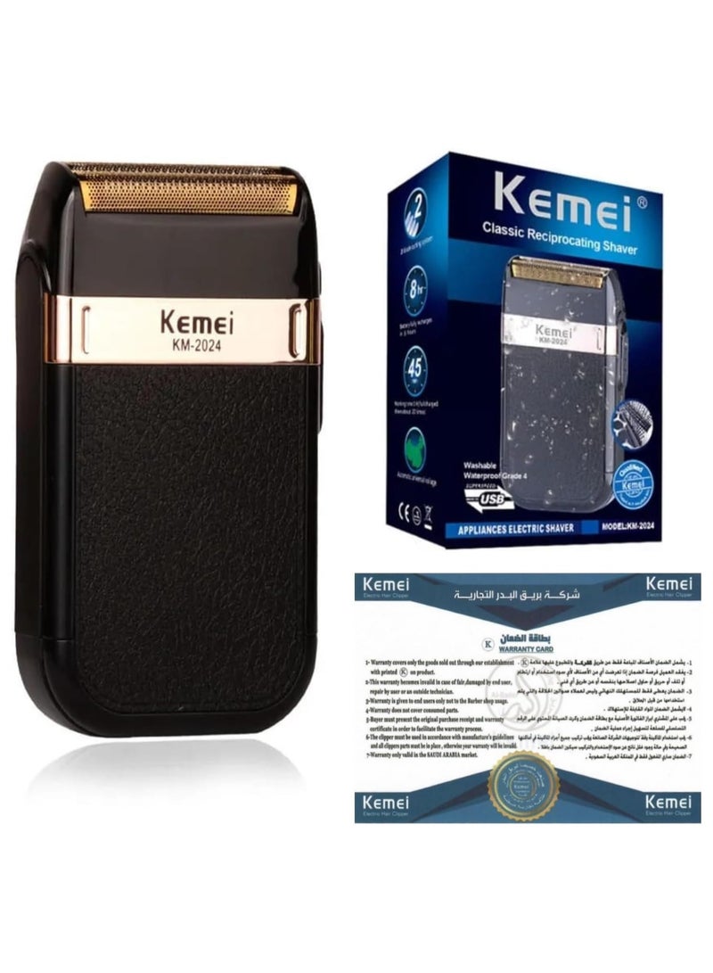 Kemei Electric Smoothing Shaver, KM-2024 Rechargeable Hair And Beard Trimmer (Saudi Version) - Image 1