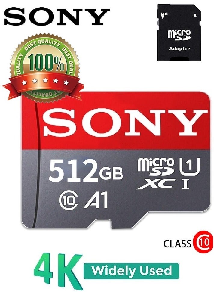 Sony Ultra Fast Speed Micro SD Memory Card Class 10 TF Flash Card Up To 98Mb/s With Adapter 512 GB - Image 1