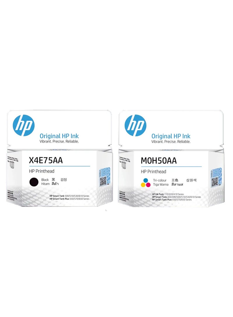 HP Printhead Black X4E75A / Color M0H50A Compatible with HP Tank 515 / 516 / 517 / 519 / 530 / 570 / 610 / 650 Black / Color