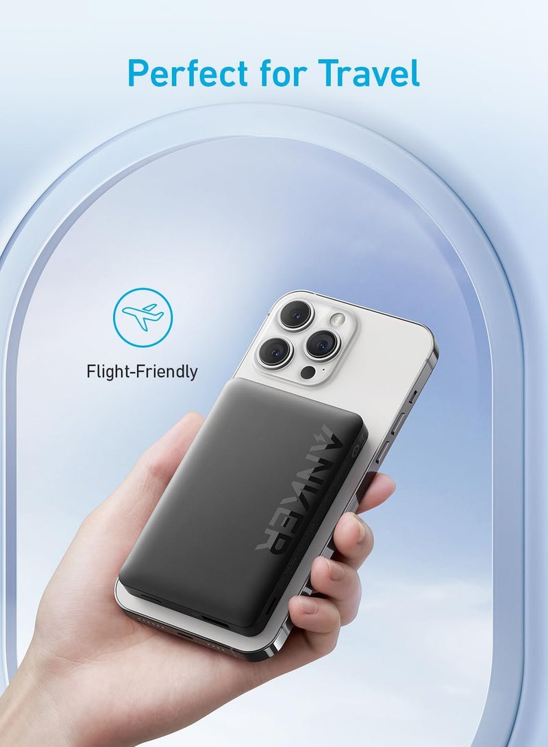 آنكر - بنك طاقة مغناطيسي 10K، شاحن محمول لاسلكي، حزمة بطارية شحن سريع 20 وات USB-C متوافقة مع Magsafe، iPhone 15/15 Plus/15 Pro/15 Pro Max، iPhone 14/13/12 Series - Image 1