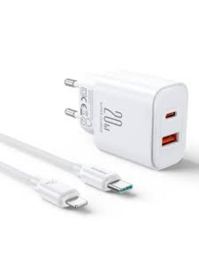 Joyroom Dual-Port Fast Charger Kit 20W White - pnsku/N70013495V/45/_/1697030019/461b93be-d870-49b7-9e96-e627e066bfc4