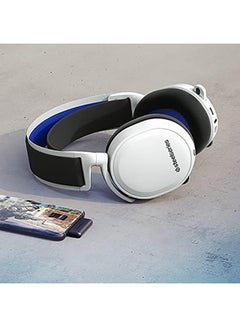 ستيل سيريز سماعة الألعاب اللاسلكية SteelSeries Arctis 7P+¬† - تردد 2.4 جيجا هرتز - عمر بطارية يصل إلى 30 ساعة - لأجهزة الكمبيوتر الشخصية وPS5 وPS4 وMac وAndroid وSwitch - باللون الأبيض  - Image 2
