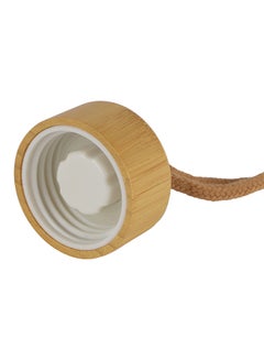 Royalford Water Transparent Glass Bottle with Bamboo Lid and Removable Cork Sleeves Brown  - Image 2