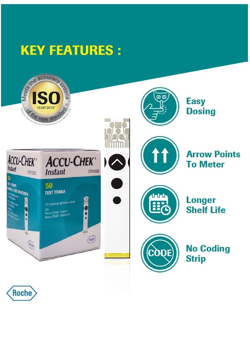 ACCU-CHEK - 50-Piece Instant Blood Glucose Test Strip Set - Image 1