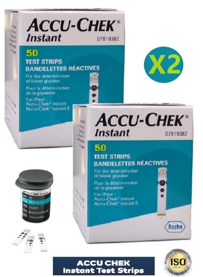 ACCU-CHEK - 50-Piece Instant Test Strip Set (2 Pack) - Image 1