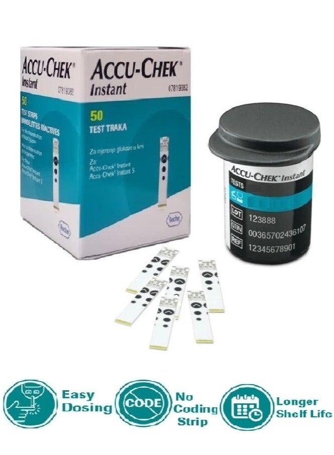 ACCU-CHEK - 50-Piece Instant Test Strip Set (2 Pack) - Image 1
