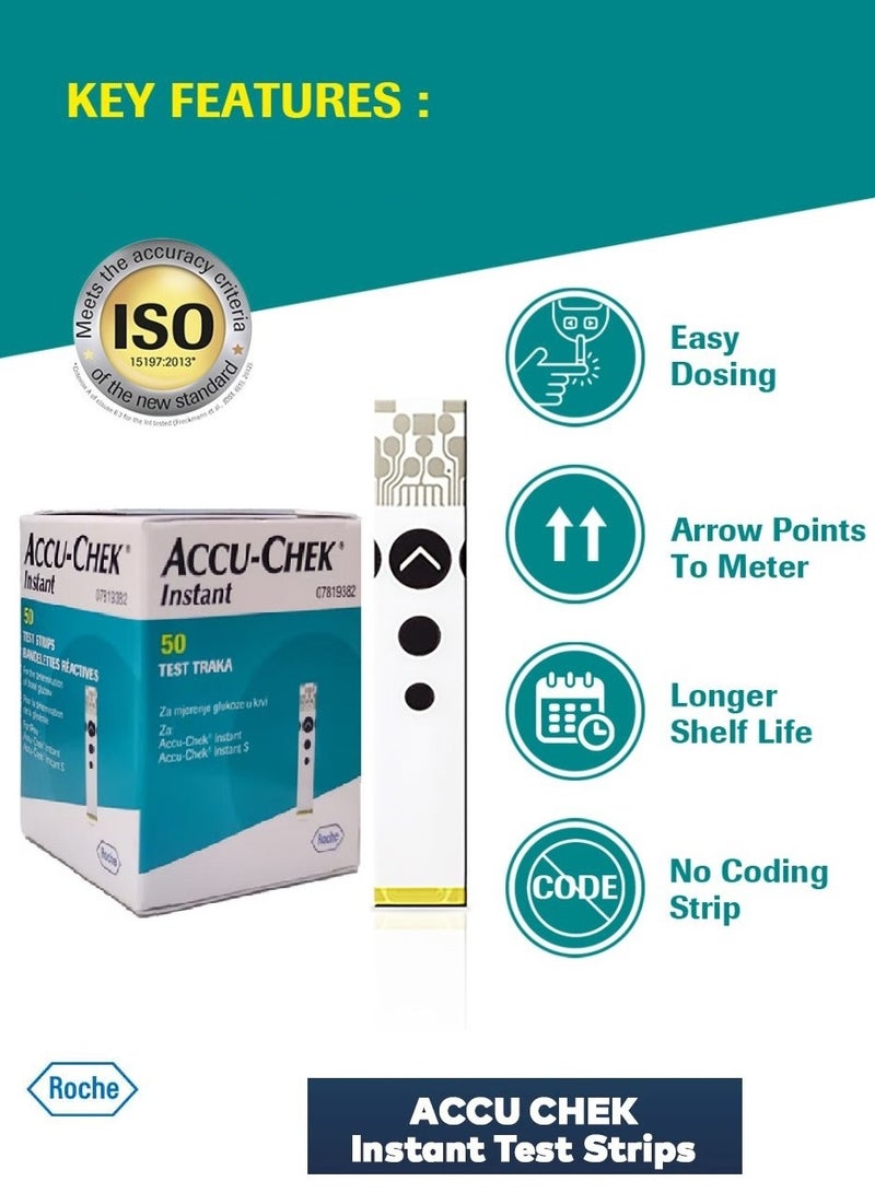 ACCU-CHEK - 50-Piece Instant Test Strip Set (2 Pack) - Image 1