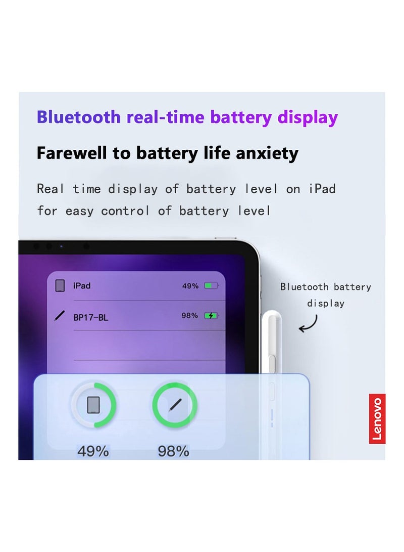 Lenovo Thinkplus BP17 Universal Capacitive Pen Supports Bluetooth Connection, Battery Indicator Function, Supports Magnetic Suction Function, Universal For IOS And Android Touch Screens WHITE - Image 5