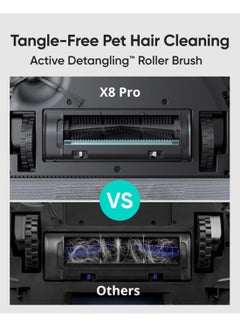 Clean X8 Pro Robotic Vacuum Cleaner Self-Empty Station, Twin-Turbine™ 2× 4,000 Pa Powerful Suction, Active Detangling™ Roller Brush, and iPath™ Laser Navigation for Pet Hair Deep Cleaning on Carpet 335 ml 50 W T2276V11 Black - pnsku/N70013557V/45/_/1697296111/107bccb4-6eeb-4a5f-90ec-b52f9719474f