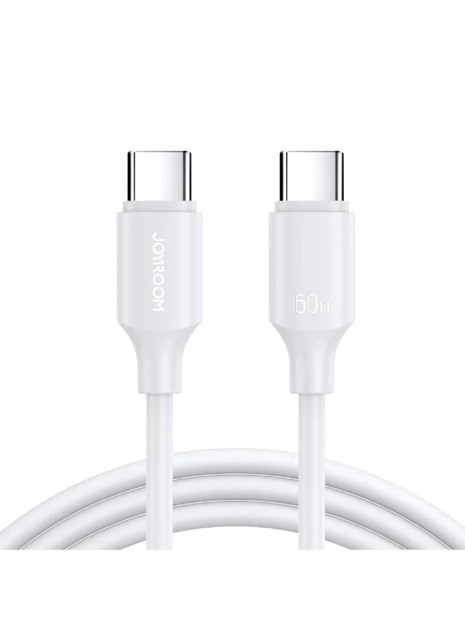 JR - S-CC060A9 60W Type-C to Type-C Fast Charging Data Cable 1m- White