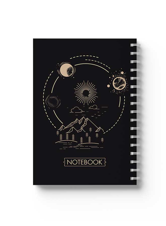 LOWHA Spiral Notebook Hand Draw Nature & Space Design With 80 Sheets Multicolour  - Image 1