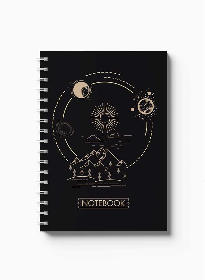 LOWHA Spiral Notebook Hand Draw Nature & Space Design With 80 Sheets Multicolour  - Image 2