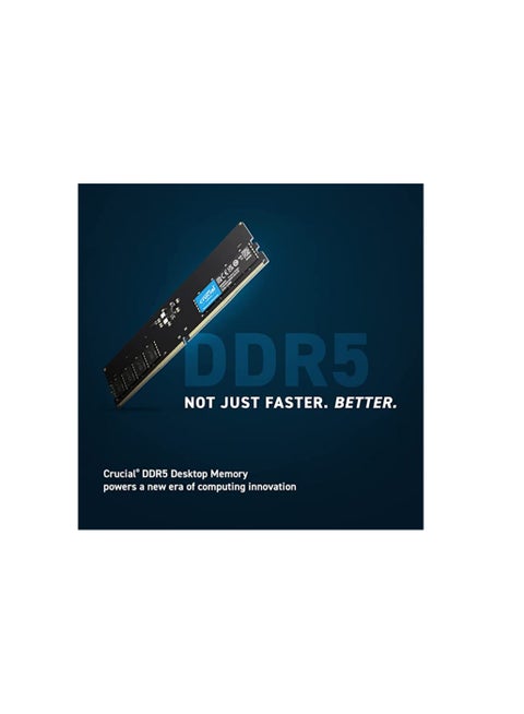 RAM DDR5 4800MHz Desktop Memory,8GB Capacity, CL 40 CAS Latency, UDIMM Unbuffered, 1.1 Voltage, CT8G48C40U5 Black