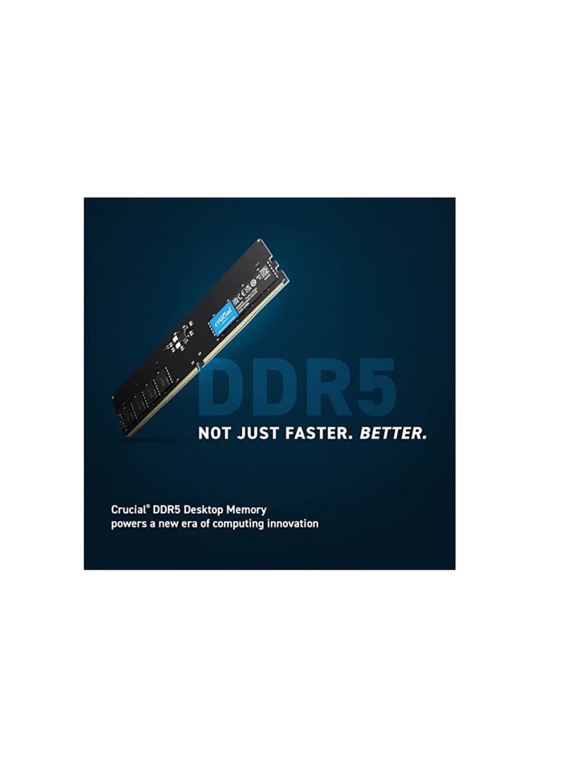 crucial - RAM DDR5 4800MHz Desktop Memory,8GB Capacity, CL 40 CAS Latency, UDIMM Unbuffered, 1.1 Voltage, CT8G48C40U5 Black - Image 1