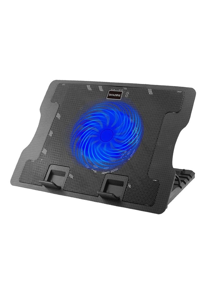 Datazone Laptop Colling Pad with Dual USB, Silent Fan, 4 angles adjustable Compatible with major laptop sizes form Normal to gaming DZ-CP100 Black  - Image 2