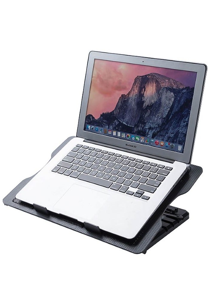 Datazone Laptop Colling Pad with Dual USB, Silent Fan, 4 angles adjustable Compatible with major laptop sizes form Normal to gaming DZ-CP100 Black  - Image 1