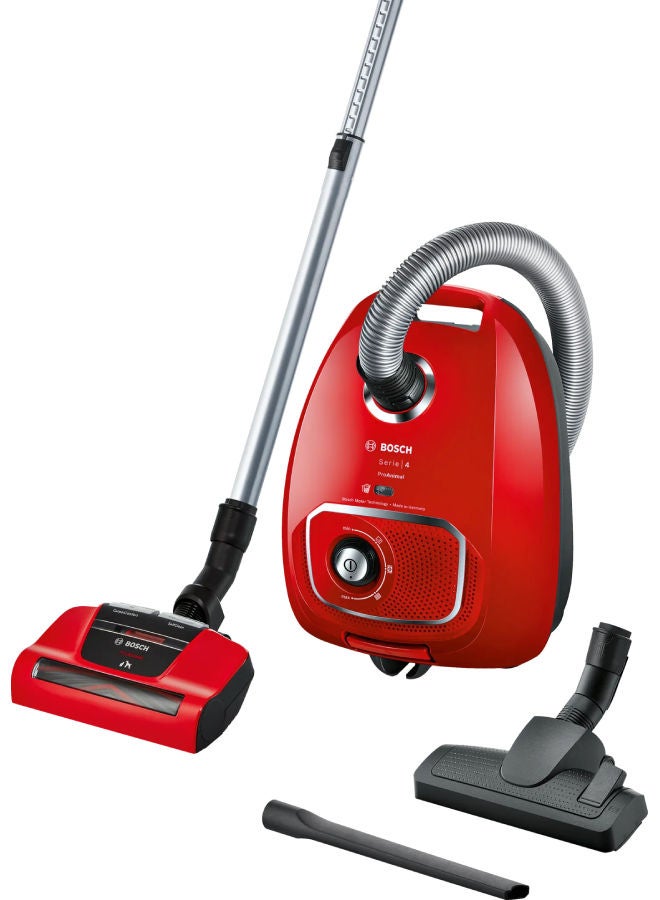 BOSCH - Vacuum Cleaner Series 4 Filtration System Bag Germany 600 W BGBS4PET1 red - Image 1