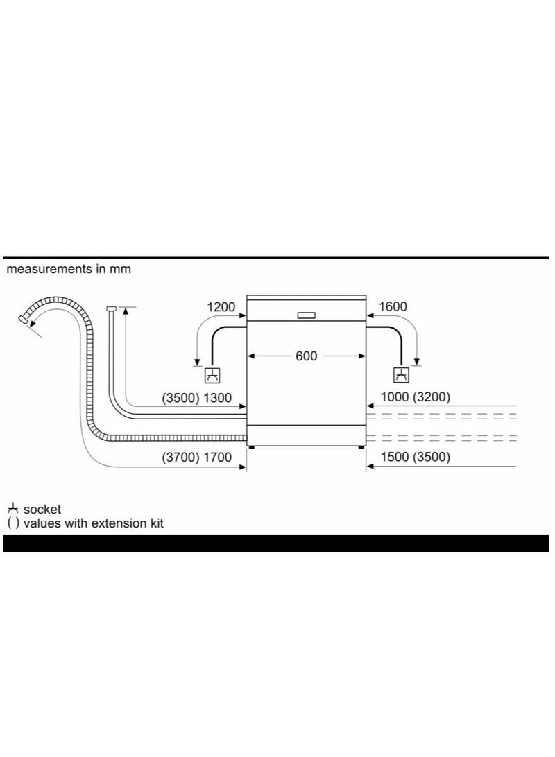 BOSCH - Dishwasher Series 4 Free-sStanding 12 Person 60 Cm 5 Programmers SMS45DI10V silver - Image 1