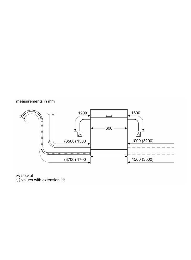 BOSCH - Dishwasher Series 2 Free-Standing 12 Person 60 Cm 5 Programmers 9.5 L SMS25AB00V Black - Image 1