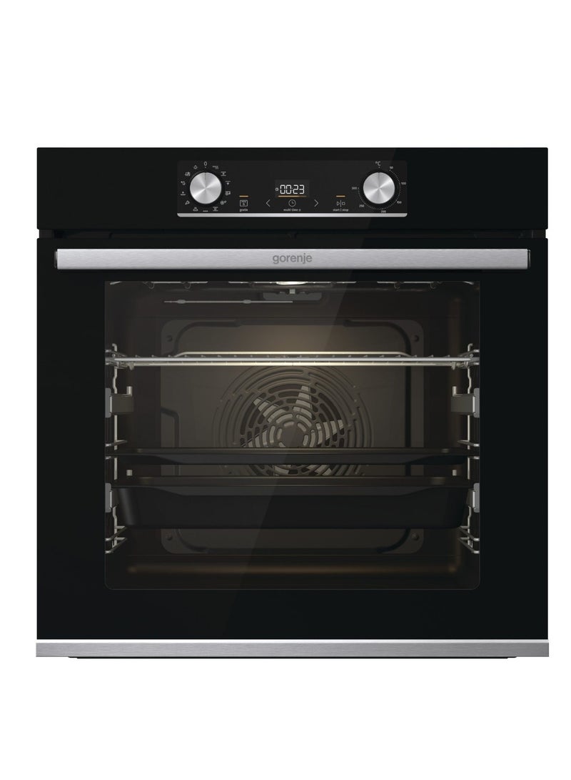 Gorenje Electric Built In Oven With Grill 60 Cm Multi Function 77 Liters Stainless Steel BOSX6737E09BG Black - Image 1