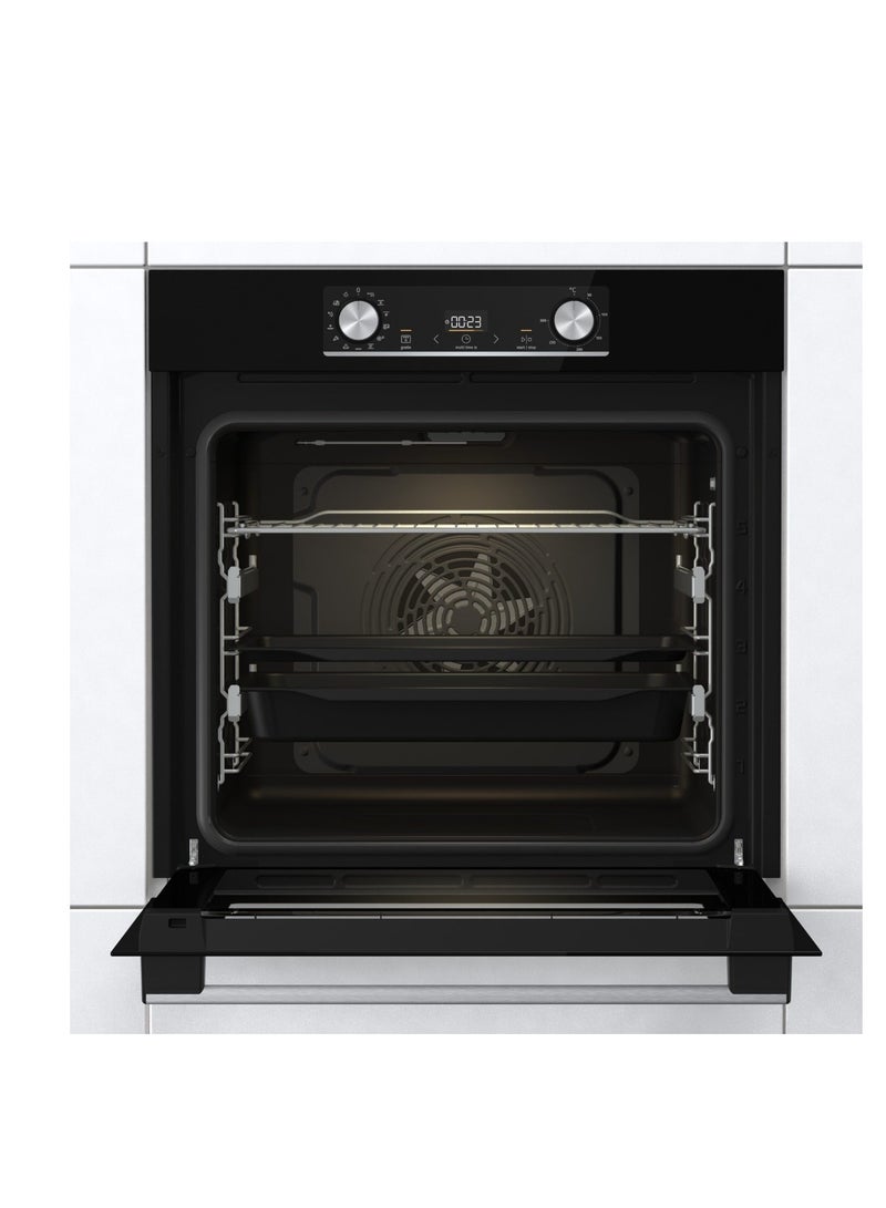 Gorenje Electric Built In Oven With Grill 60 Cm Multi Function 77 Liters Stainless Steel BOSX6737E09BG Black - Image 3