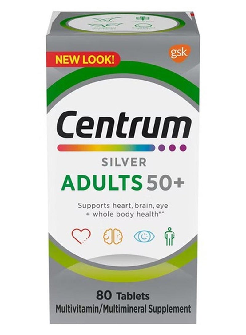 Centrum Silver Adults 50+ 80 Tablets - Image 1