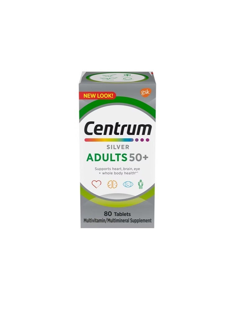 Centrum Silver Adults 50+ 80 Tablets - Image 1