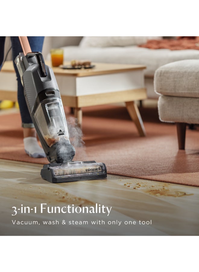 بيسيل بيسل CrossWave HydroSteam 3527E – مكنسة 2 في 1 للتنظيف الرطب والجاف مع تقنية HydroSteam للتنظيف بقوة البخار، مثالية للبلاط والأرضيات الخشبية واللامينيت والمطاط والسجاد | مع ضمان سنتين من بيسل 1100 W 3527E - Image 2