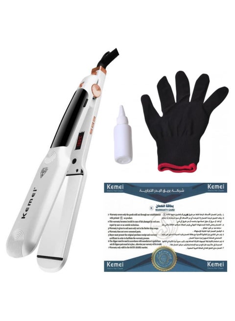 KM-7062 Professional Ceramic Steam Hair Straightener 80W (Saudi Version)
