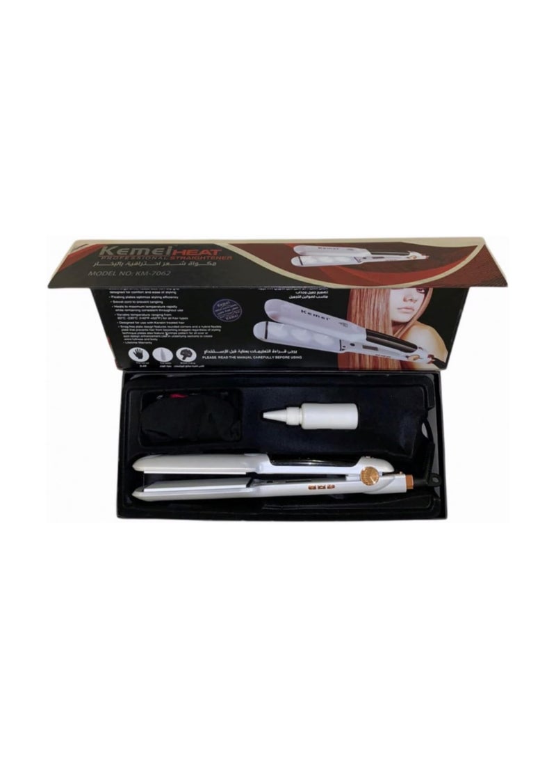KM-7062 Professional Ceramic Steam Hair Straightener 80W (Saudi Version)