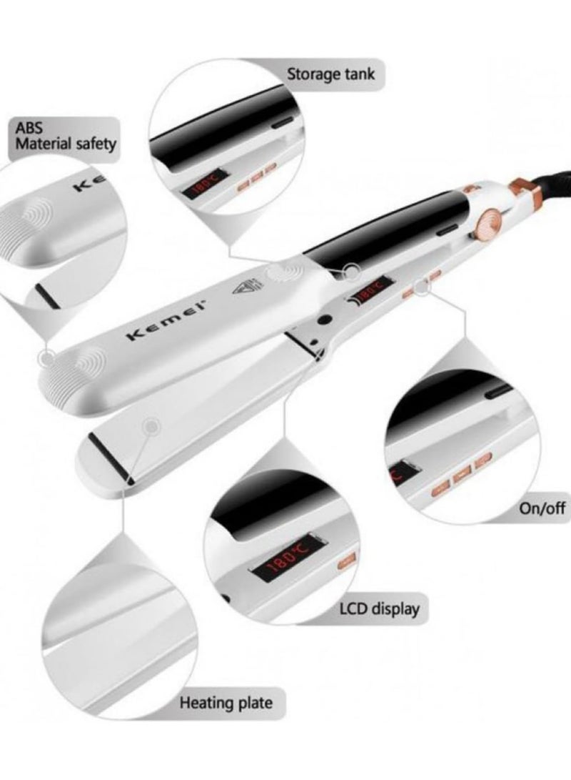 KM-7062 Professional Ceramic Steam Hair Straightener 80W (Saudi Version)