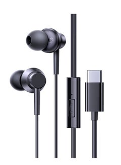 Baseus Type C Earphones, In-Ear Headphones With Microphone USB C Wired Earphones Support iPhone 15/15 Plus/15 Pro/15 Pro Max/iPad Pro/Samsung S23/S23 Ultra, S22/S22 Ultra, Oneplus, Redmi Note 12 Pro Black  - Image 1