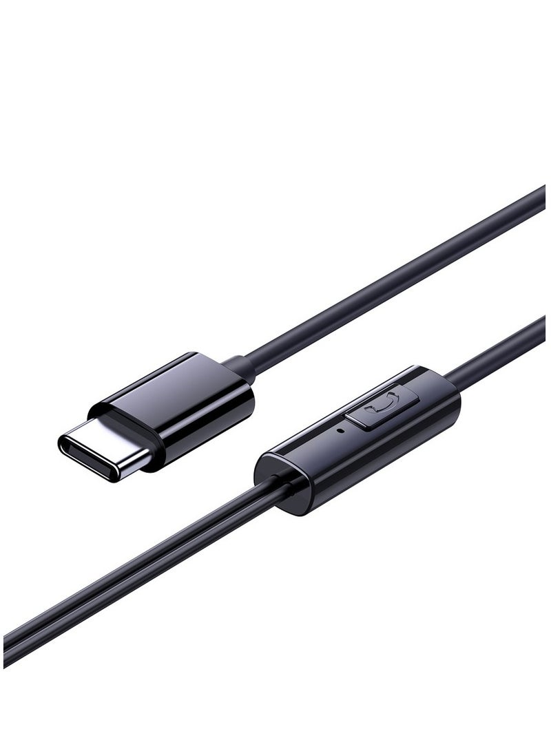 Baseus Type C Earphones, In-Ear Headphones With Microphone USB C Wired Earphones Support iPhone 15/15 Plus/15 Pro/15 Pro Max/iPad Pro/Samsung S23/S23 Ultra, S22/S22 Ultra, Oneplus, Redmi Note 12 Pro Black  - Image 2