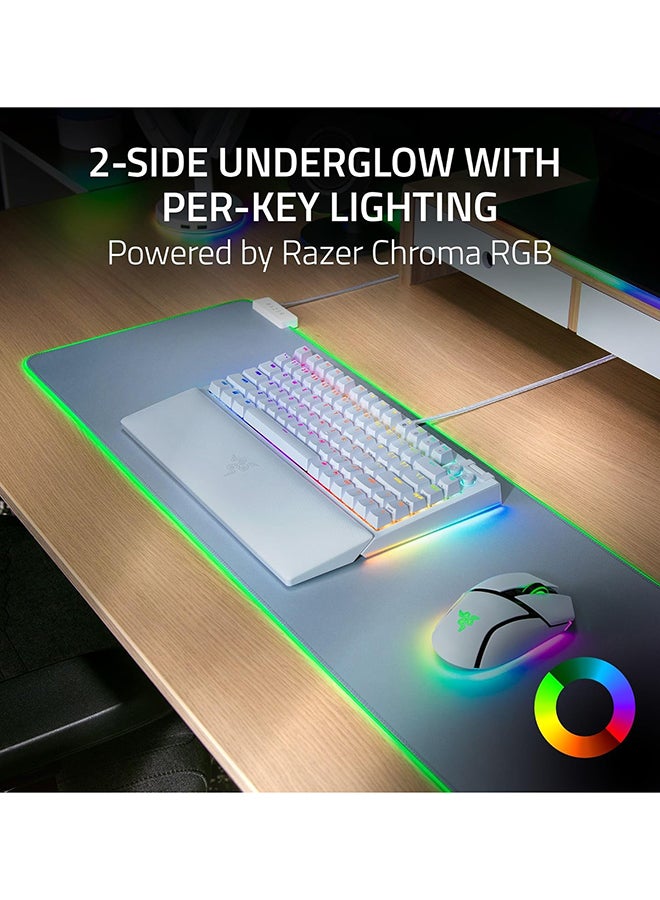 Razer BlackWidow V4 75% Mechanical Gaming Keyboard, Hot-Swappable Design, Tactile Switches, Chroma RGB, MF Roller & Media Keys, US Layout, Comfortable Wrist Rest, White - Image 4
