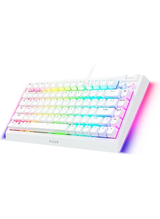 Razer BlackWidow V4 75% Mechanical Gaming Keyboard, Hot-Swappable Design, Tactile Switches, Chroma RGB, MF Roller & Media Keys, US Layout, Comfortable Wrist Rest, White - Image 2