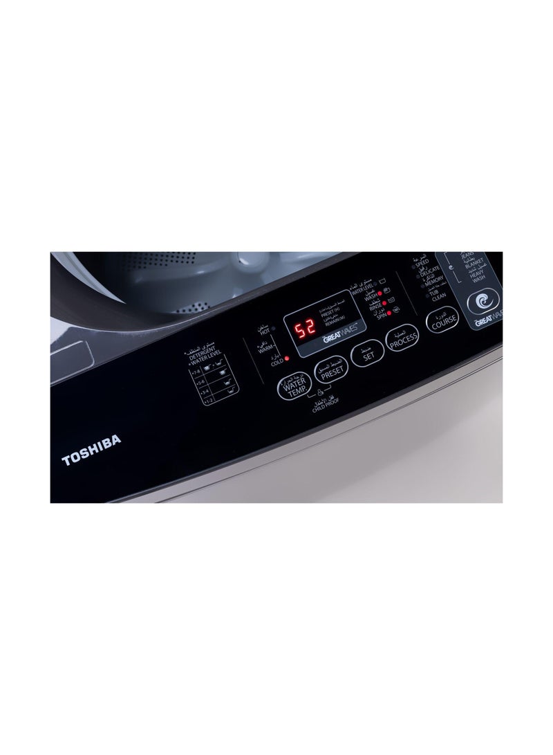 Toshiba Top Load Automatic Washing Machine, 11 KG, Silver- AWUK1100HUPEG 11 kg AWUK1100HUPEG multicolor  - Image 2