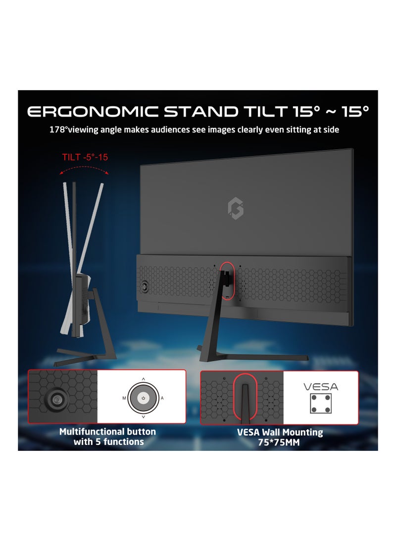 GAMEON 24-Inch FHD, 180Hz, 1 ms , HDMI 2.0 Gaming Monitor (Adaptive Sync and G-Sync Compatible)GOPS24180VA Black - Image 3